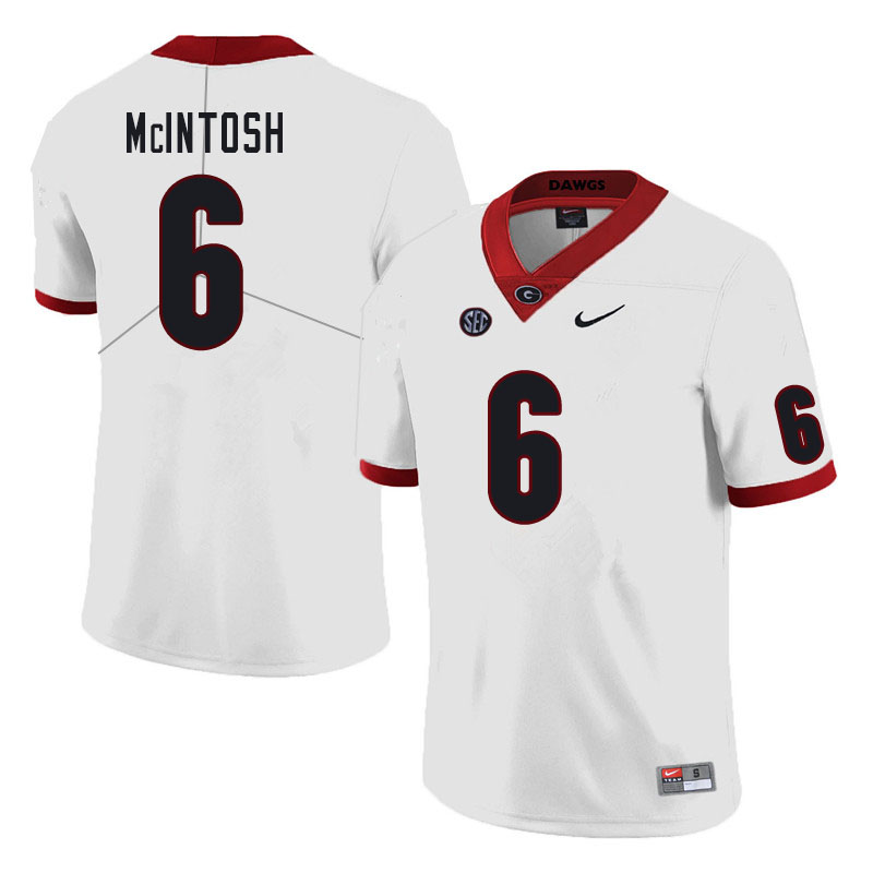 Men #6 Kenny McIntosh Georgia Bulldogs College Football Jerseys Sale-White - Click Image to Close